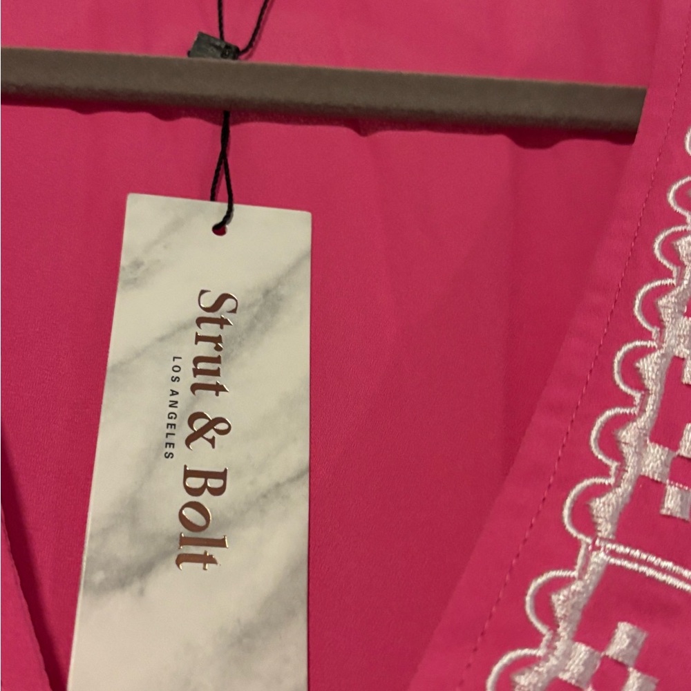 Maggy London Pink Embroidered Maxi Dress - Picture 3 of 9